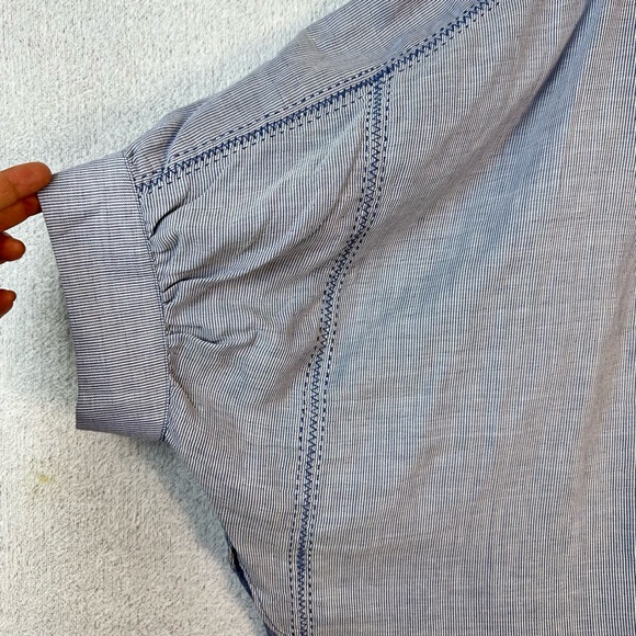 Lane Bryant Poncho Style Blue Stripe Women's Size 14/16 Blouse Top - Picture 6 of 13